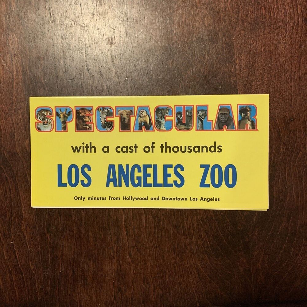 Vintage Los Angeles Zoo Travel Guide Brochure California‎ Pamphlet
